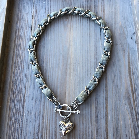 Juicy Couture Jewelry - Juicy Couture RARE Gray Woven Curb Link Necklace!